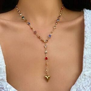 Gold Heart Pendant Necklace S897